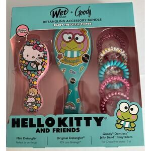 Wet Brush + Goody Detangling Bundle Hello Kitty Kerappi Set NWT Limited Edition
